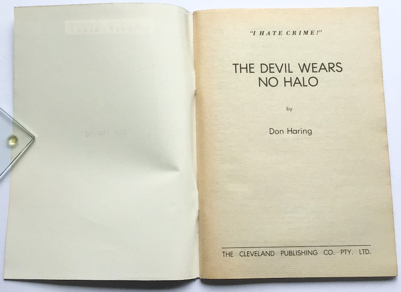 Larry Kent The Devil Wears No Halo Australian Detective paperback book No787